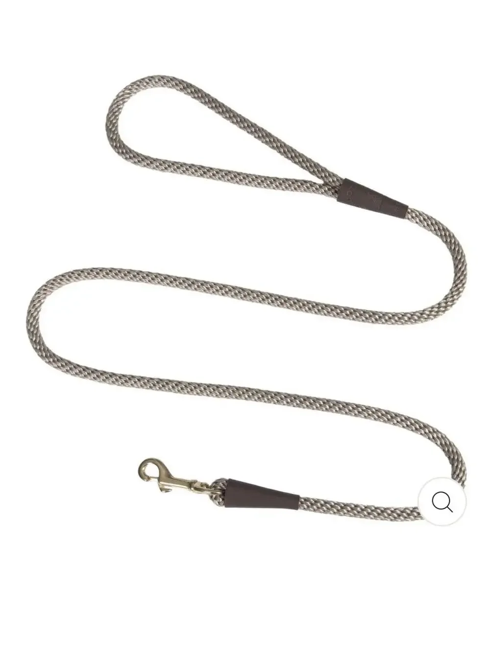(RGB1) Mendota Pet Small Snap Leash 3/8in x 4-6ft British-Style Rope Leash Tan